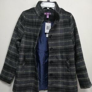 BNWT Aqua Women's Trench Coat Black /White Size Small